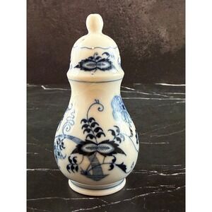 VTG Blue Danube Blue Onion Pattern Pepper Shaker Rectangle Stamp 5in
